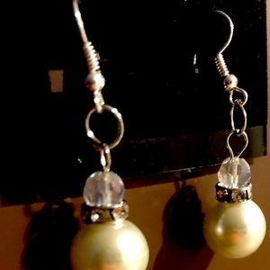 Faux Pearl Earrings Handmade